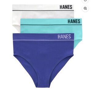 Hanes Originals Women's Seamless Rib Hi-Leg Bikini Underwear, 3-Pack
